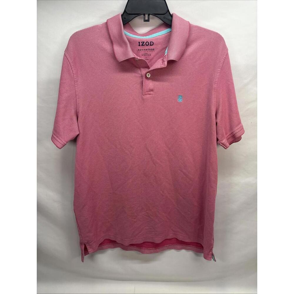 Izod Advantage Performance PINK Polo Golf Shirt Natural Stretch - Size Large